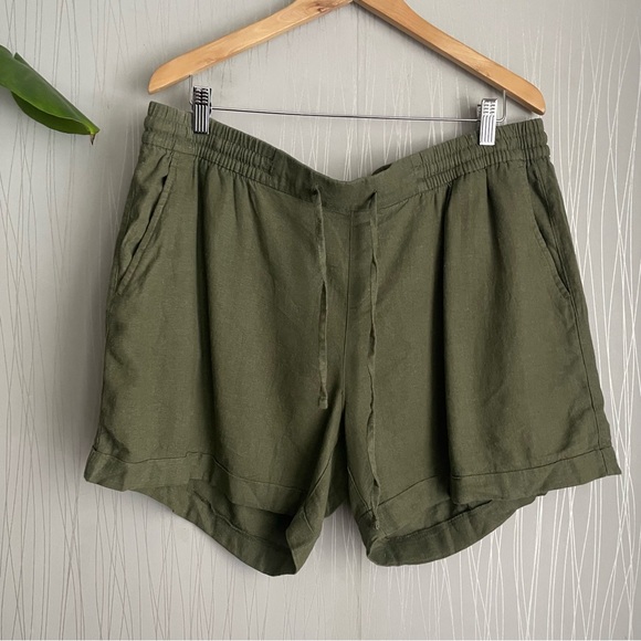 Old Navy Linen Blend Shorts Womens XL Green - Picture 1 of 7